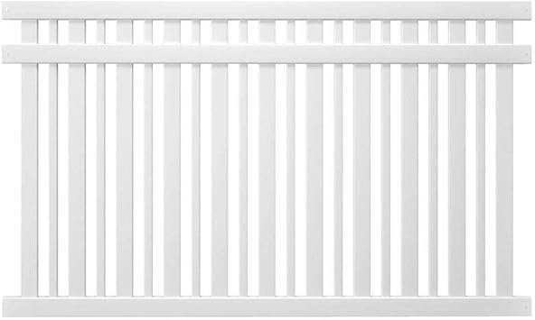 Outdoor Essentials Pro Series Evanston White Vinyl Spaced Picket Fence Panel Gate Kit 5 Ft Tall Panel 8 Ft Amazon Com