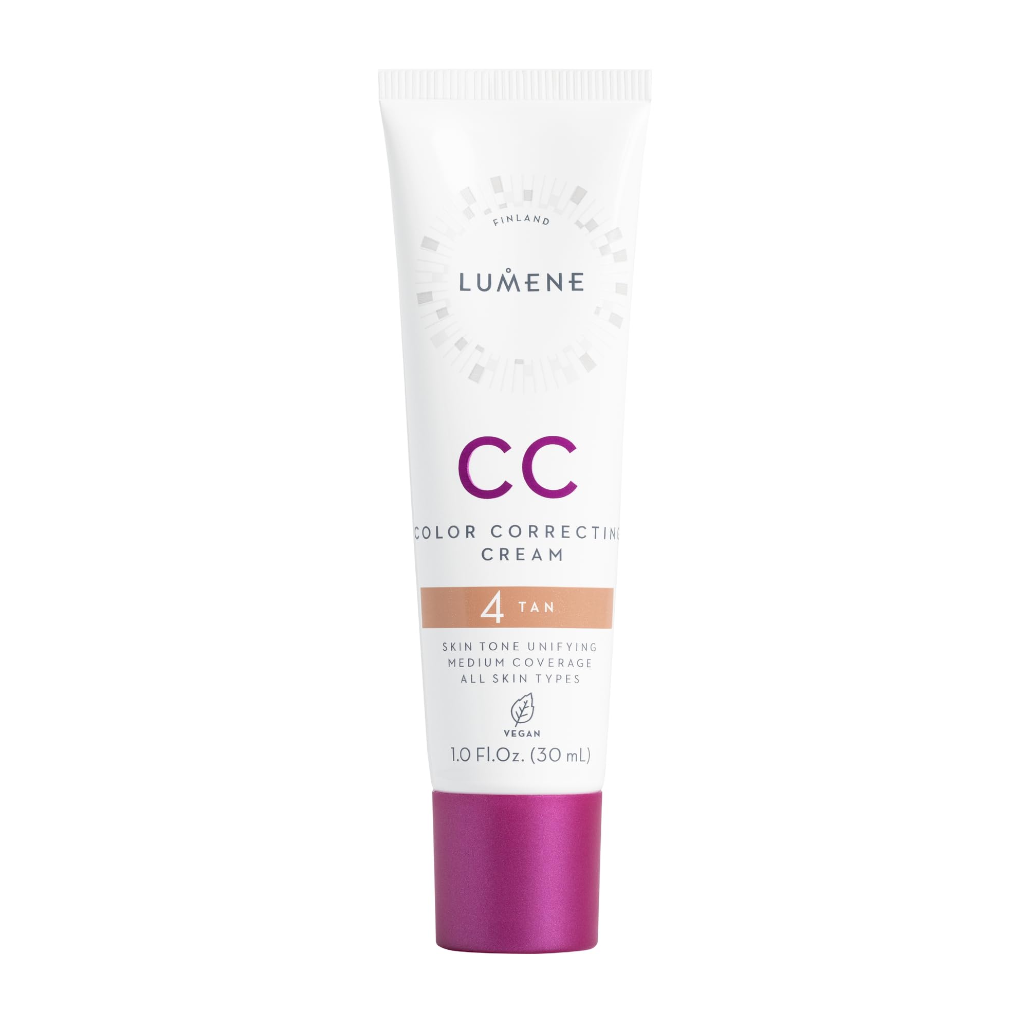LUMENE CC Cream Color Correcting Cream Foundation | SPF 20 | Medium Coverage | Lightweight and Antioxidant-Rich | Hydrates While Reducing Redness | All Skin Types | Vegan | 30 ml | Tan