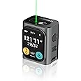 HOZO M-Cube Green-Beam Laser Measuring Tool, 164ft/50m, ±1/16 inch Accuracy, Small Size, High-Visibility Real Green Beam for Outdoor, Area/Volume/Pythagorean, LCD Display, Bluetooth App, Rechargeable