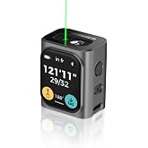 HOZO M-Cube Green-Beam Laser Measuring Tool, 164ft/50m, &plusmn;1/16 inch Accuracy, Small Size, High-Visibility Real Green Beam for Outdoor, Area/Volume/Pythagorean, LCD Display, Bluetooth App, Rechargeable