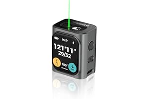 HOZO M-Cube Green-Beam Laser Measuring Tool, 164ft/50m, ±1/16 inch Accuracy, Small Size, High-Visibility Real Green Beam for Outdoor, Area/Volume/Pythagorean, LCD Display, Bluetooth App, Rechargeable