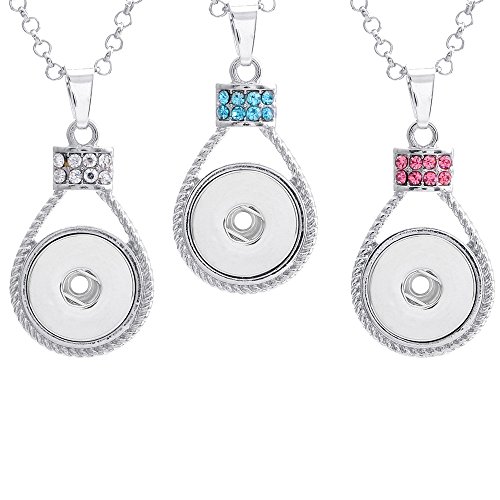 Ginooars Pack of 3 18mm Hang Snap Base Pendants Accessory for Ginger Snap Necklace Making