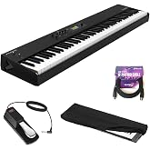 StudioLogic SL88 GT 88-Note Controller Keyboard with TP/400 Wooden-Touch Keys Bundle with Piano-Style Sustain Pedal, Keyboard Dust Cover, large and MIDI to MIDI Cable 10'