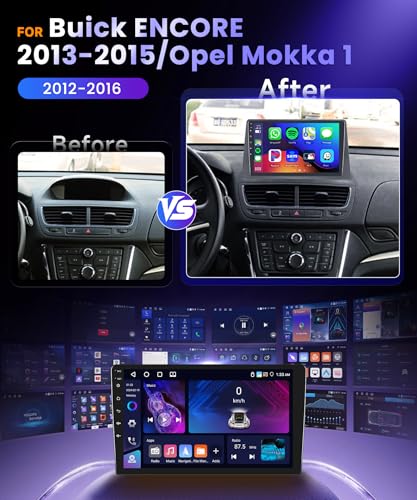 4G 64G VECHTEL 9 Inch Bluetooth Car Radio for Opel Mokka 1 2012-2016/Buick Encore 2013-2015 Carplay Android Car, DSP EQ, 1280 * 720, Wifi GPS Navi,Mirror Link, RDS/FM Radio 2 Din with AHD Rearview Camera