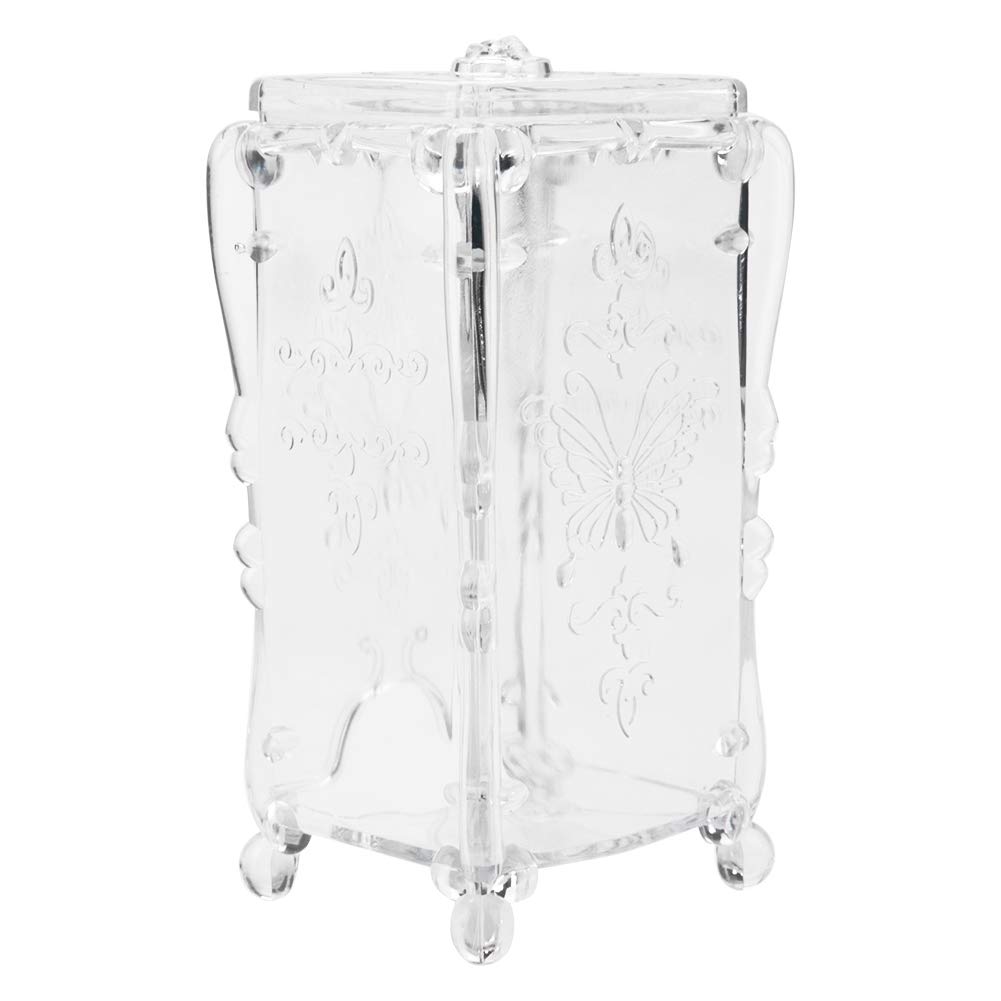 DIY Nail Art Storage Box Women'S Cosmetic Cotton Pad Storage Box Nail Art Wipe Cotton Makeup Tools Organizer Storage Box (Transparent)