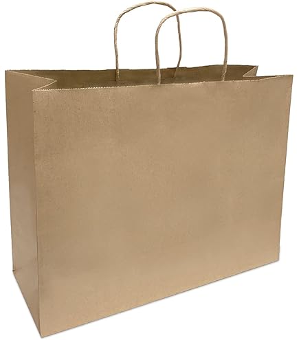 Lot De 15 Sacs Cadeaux De Fête Avec Poignées Torsadées - En Papier Kraft, Papier Kraft, Marron, Xsmall