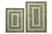 Cotton Craft - 2 Piece Bath Rug Set - Tweed Race Track with Spray Latex Back - Color - Sage Ivory - Large Rug 21x34 Small Rug 18x24 - Easy Care Machine Wash