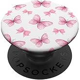 Coquette Pink Butterfly and Pink Bow PopSockets Adhesive PopGrip