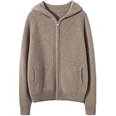 SHABADUER Women's Cashmere and Wool Blend Casual Knit Long Sleeve Thickening Type Hoodie Sweater