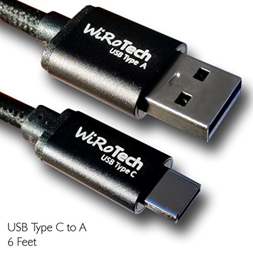 USB C Cable, WiRoTech Black USB-C to USB-A Fast Charging Cable (6 feet, Jet Black)