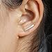 15mm Minimalist Ear Crawler Handcrafted Hammered Earrings Sterling Silver for Women Ear Studs Men Comfortable Ear Jacket Christmas Gift