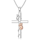 Sterling Silver Rabbit/Cat/Snail/Deer/Unicorn/Monkey/Elephant/Hummingbird/Butterfly Necklace Sterling Silver Animal Themed Jewelry Christmas Halloween Gifts For Women Girls Animal Lover