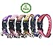 Bemix Pets Cat Collar with Bell, Set of 6, Solid Cat Collar, Gift Set Box, Made of Nylon, Colorful, for Small Dogs (6-Pack)