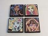 Monster High Room Wall Plaques - Set of 4 Monster High Girls Room Decor - Monster High Wall Signs - Set #2