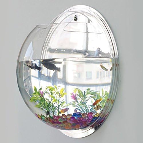 2 Pcs Wall Mounted Fish Tank Bowl Bubble Aquarium Hanging Terrarium for Goldfish Pot Plant, Tongwin Home Decoration …