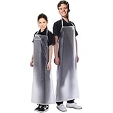 Waterproof Plastic Aprons Transparent PVC 2 Pack, Keeps You Clean and Dry When Dishes Washing Kitchen Cooking Lab Work Butcher Dog Grooming Cleaning Fish Unisex 45.3in x 27.5in