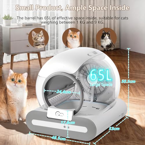 DOEL 2026 Upgrade Self Cleaning Cat Litter Tray Automatic Cat Litter Box 65L Large Capacity, Multi-layered security, APP Monitor Smart Cat Litter Box for Multiple Cats