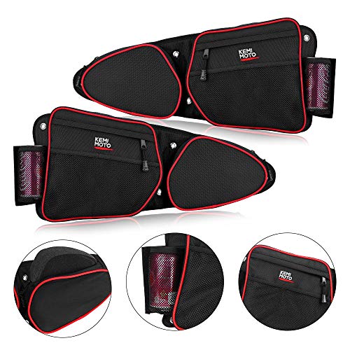 【2019 Upgraded】RZR Side Door Bags, KEMiMOTO UTV Front Door Side Storage Bag Set with Knee Pad for 2014 2015 2016 2017 2018 2019 Polaris RZR XP Turbo Turbo S 1000 S900(See Video for Instruction)