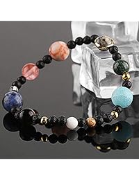 JESMING New DIY Weave Bracelet Galaxy Solar System Eight Planets on Natural Stone Beads