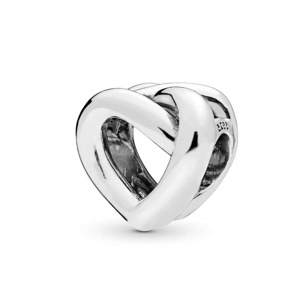 FGT Knotted Heart Charm for Bracelets Necklaces Pendants Sterling Silver Gift for Mum Granddaughter Daughter Wife Best Friend Family Birthday Anniversary Valentine Mothers Day