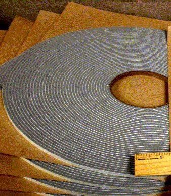 SSP Gray Door Sound Proofing Tape 1/4" to 1/2" widths (75 ft- 3/8" wide)