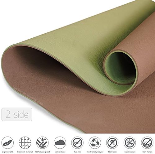 Yoga All-Purpose Size 71''x 24'' Extra Thick High Density Anti-Tear Exercise Yoga Mat - Environmentally Friendly.Yoga Mat Model pro mat earth 6mm.