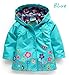Arshiner Girl Baby Kid Waterproof Hooded Coat Jacket Outwear Raincoat Hoodies, Blue, 2-6 Years