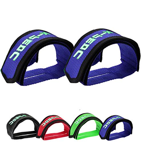 Qeedy Bike Pedal Straps Pedal 2 Pieces Bicycle Feet Strap Pedal Straps Toe Clips Straps Tape for Fixed Gear Bike (Blue)