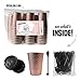 Disposable Coffee Cups with Lids by Metallic Party Rose Gold Cups Black Lid Spoon | Rose Gold Party Decorations | Bridal Shower Decorations | Coffee Cups 12 oz | Paper Cups | Insulated Cups