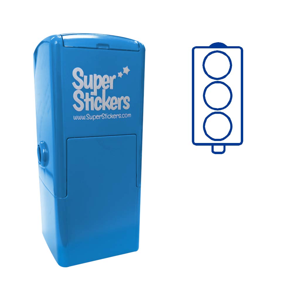 SuperStickers Traffic Light Pre-Inked Stamper,DST035, Blue โ image 1