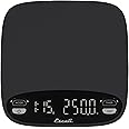 Escali Versi Coffee Scale with Timer, Weigh up to 6.6 lbs / 3,000 Grams, Rechargeable - Black, Standard