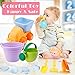 Beach Toys Set for Kids Toddlers Baby Sand Toys for Girls Boys, Soft 10 Pieces Pool Toy Set with Mesh Bag Truck Bucket Watering Can Water Whee Shovels Rakes,Fish Crab Sand Molds (10 Pieces Beach Toy)