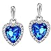 Neoglory Blue Love Heart Crystal Drop Earrings Rhinestone Platinum Plated Women Jewelry Bridesmaid Women