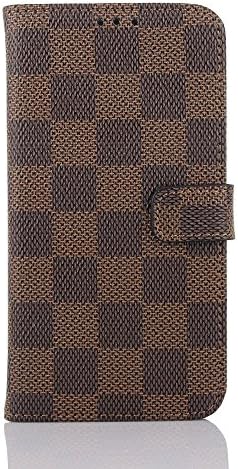 Galaxy S7 Case, TNI Quality Leather Grid Pattern Credit Cards Holder Case for Galaxy S7/S7 edge