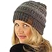 Confetti Ombre Warm Chunky Soft Stretch Knit Slouch Beanie Skull Cap Hat Dk. Gray
