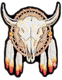 Steer Skull Dream Catcher Patch, Small Size