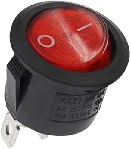 Amazon.com: KCD1-105 20mm Diameter Round Red Rocker Switch