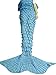 FADFAY Scale Mermaid Tail Blanket for Kids,Adults,Men,Women Soft and Comfortable Sleeping Blanket,Sofa,Bed for Reading,Watching TV,Cosplay 35x74inch (Lake Blue)