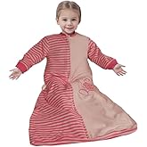 Long Sleeve Sleep Sack Toddler (2-5t) Warm Cotton Velvet, Tog 2.0, Baby Sleeping Bag Withy Arms Infant Sleeved Wearable Blanket Sleeper, Large and Long,4 Seasons, Soft