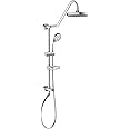 PULSE ShowerSpas 1011-III-CH Kauai III Shower System, with 8" Rain Showerhead, 5-Function Hand Shower, Adjustable Slide Bar and Soap Dish, Polished Chrome Finish