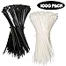 Owl Tools 8 inch Zip Ties Bulk Pack of 1000-50lb Strength - 8inches Cable Ties in Black and White