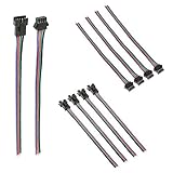 Electop 4 Pin JST SM Plug Socket Wire Connectors for LED Strip Male Female(5 Pairs)