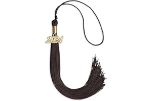 Endea Graduation Single Color Tassel with Gold Date Drop (Brown, 2024)