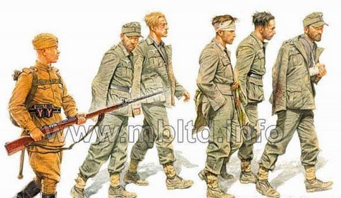 German Captives 1944 WWII 1/35 Master Box 3517 + guard