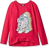 Star Wars Girs' Long Sleeve Hi-Lo Top, Hot Pink, 14/16/X-Large