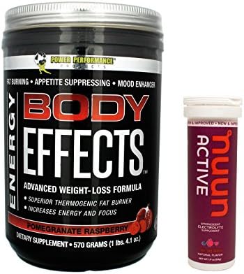 Body Effects + 1 FREE NUUN Hydration Drink - POMEGRANATE RASP. Power Performance Prod. - Pre Workout, Weight Loss, Fat Burning, Energy Boosting, Appetite Suppressing, Mood Enhancing &amp; Muscle-Defining