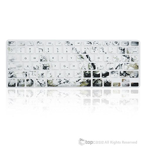 TOP CASE in White Marble Rubberized Hard Case and Keyboard