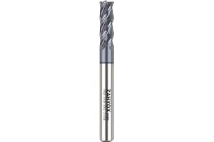 ZahyoX 4 Flutes TiAlN Coated Square Nose End Mill, Solid Carbide Upcut Spiral CNC Router Bit, 1/4" Diameter, 1/4" Shank, 3/4" Cutting Length, 2-1/2" Overall Length, CNC Cutter Milling Tool