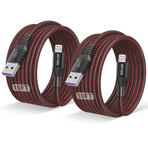 2Pack for iPhone Charger Cable 10 Ft,Long Lightning for Apple Charging Cord