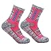 YUEDGE Women's 2 Pack Antiskid Wicking Cushion Cotton Socks For Outdoors Camping Hiking Sports(Pink)